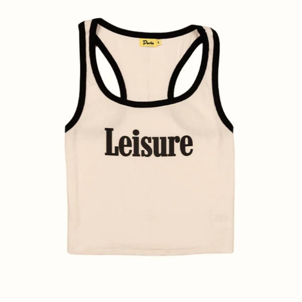 Duvin Leisure White Tank Top with black detail. Ringer tank top. Ribbed tank top